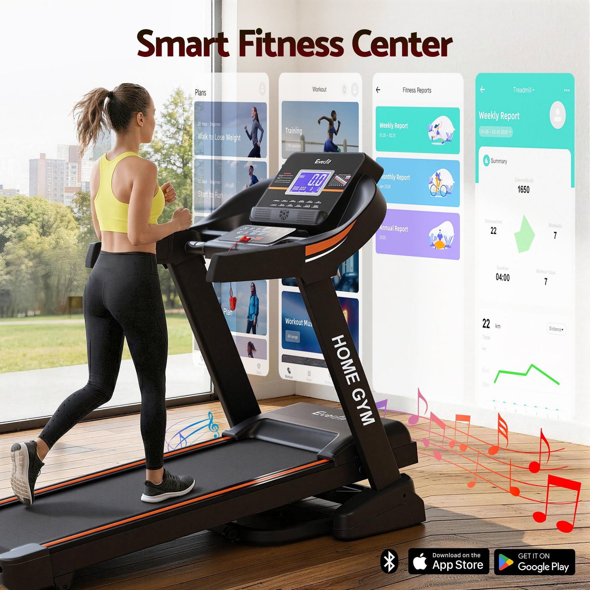 Gym Fitness Exercise Machine 490mm Treadmill Auto Incline
