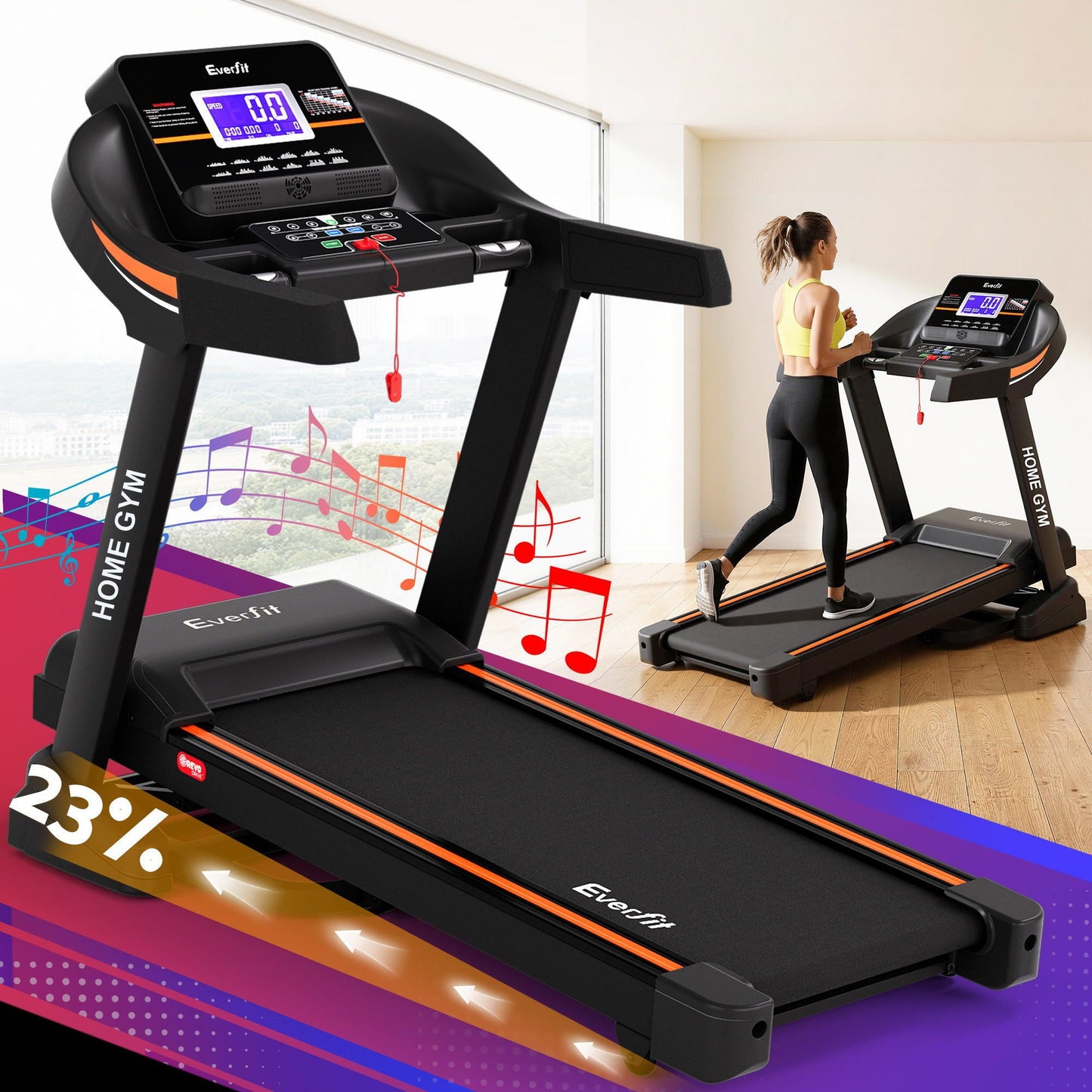 490mm Treadmill Auto Incline Gym Fitness Exercise Machine