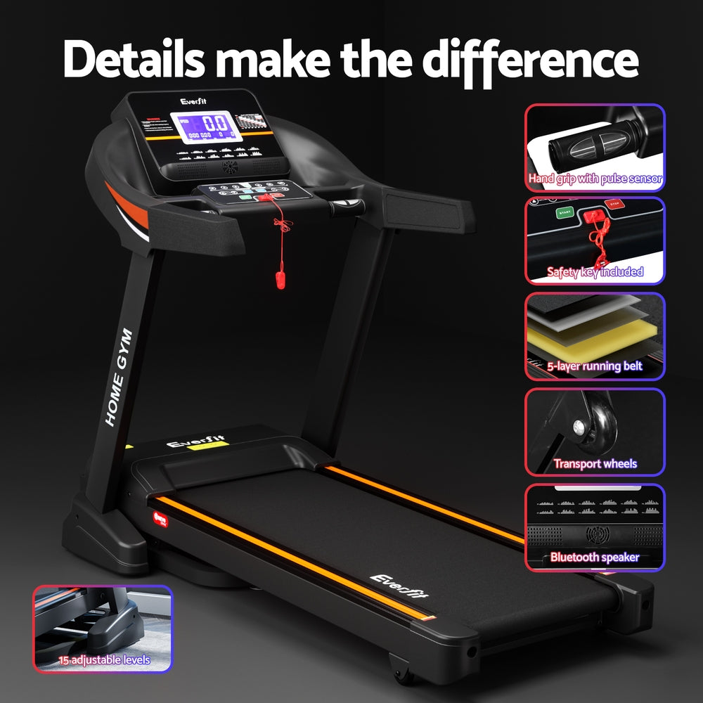 Treadmill Auto Incline Home Gym Fitness Exercise Machine - 490mm