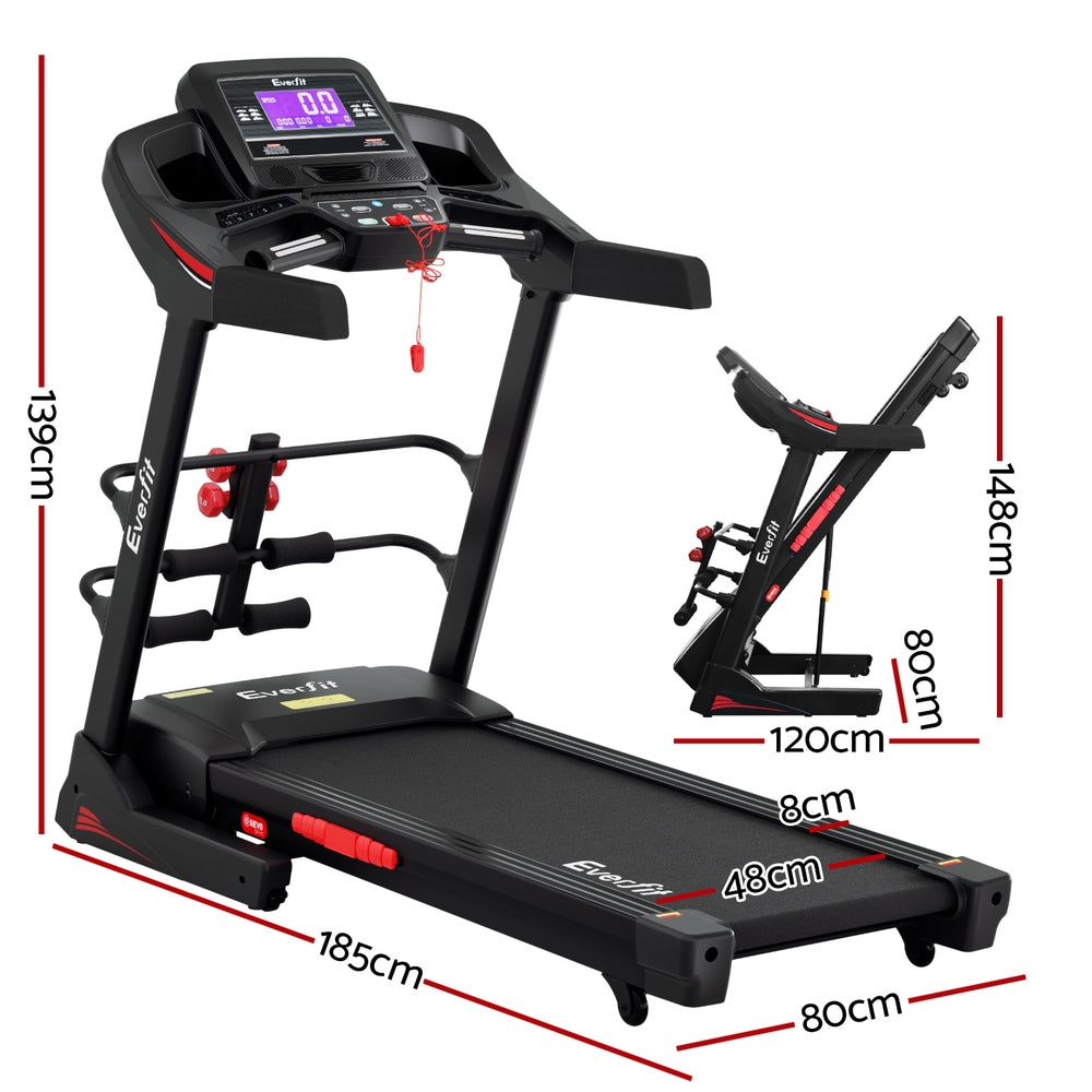 Treadmill Home Gym Fitness Exercise Machine with Sit-Up Bar - 480mm