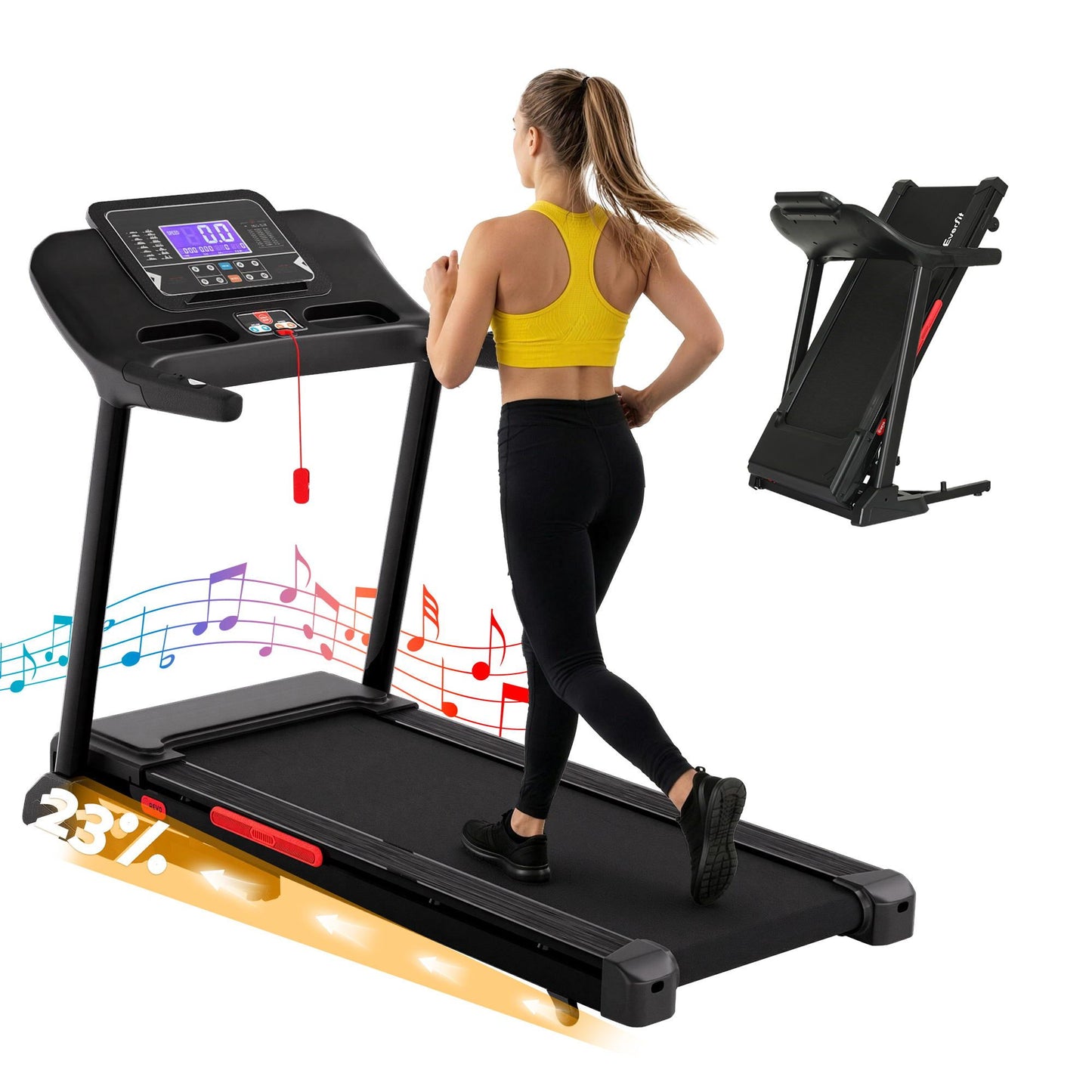Treadmill Auto Incline Gym Fitness Exercise Machine 520mm