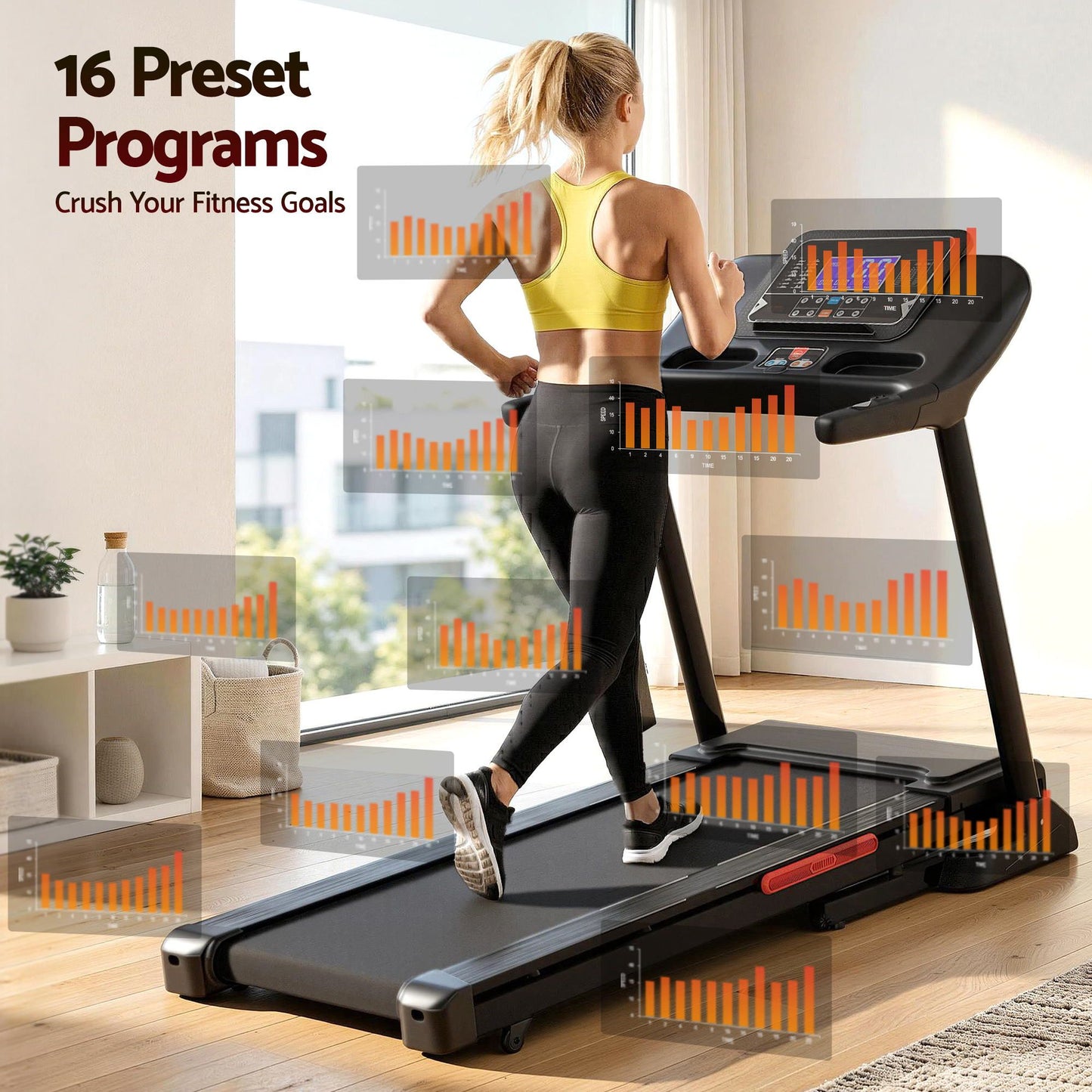 Treadmill Auto Incline Home Gym Fitness Exercise Machine 520mm