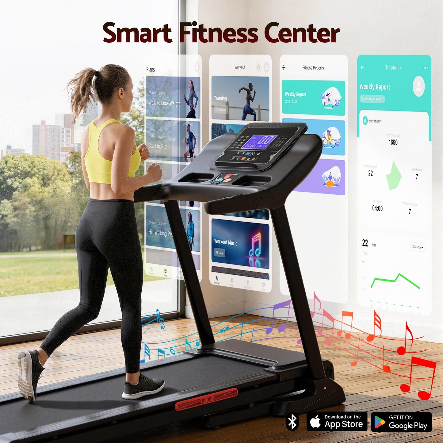 Treadmill Auto Incline Home Gym Fitness Exercise Machine 520mm