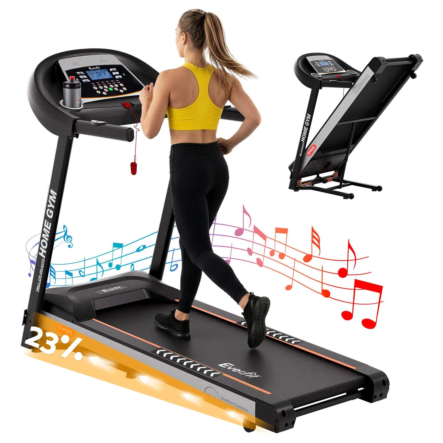 Treadmill 45cm Belt Incline Running Gym