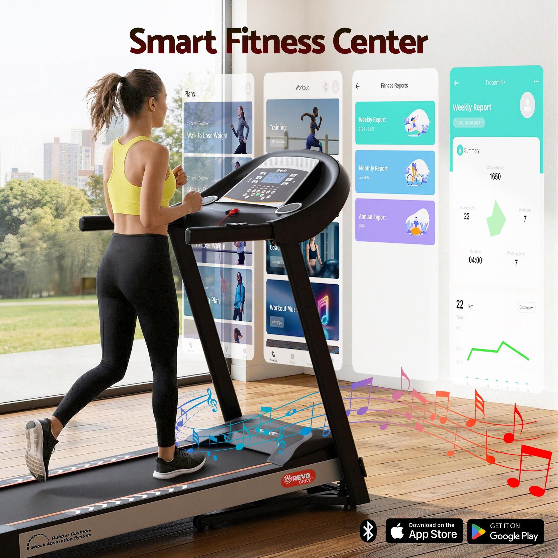 Treadmill belt incline with caster wheels and side handle rail