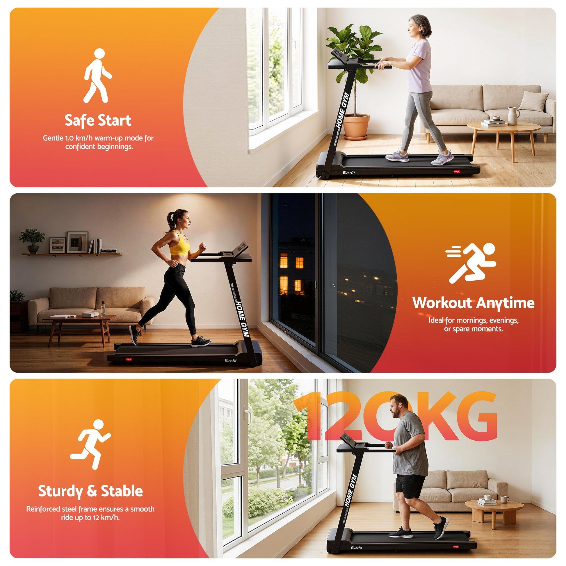 Treadmill Fully Foldable Home Gym Exercise Fitness