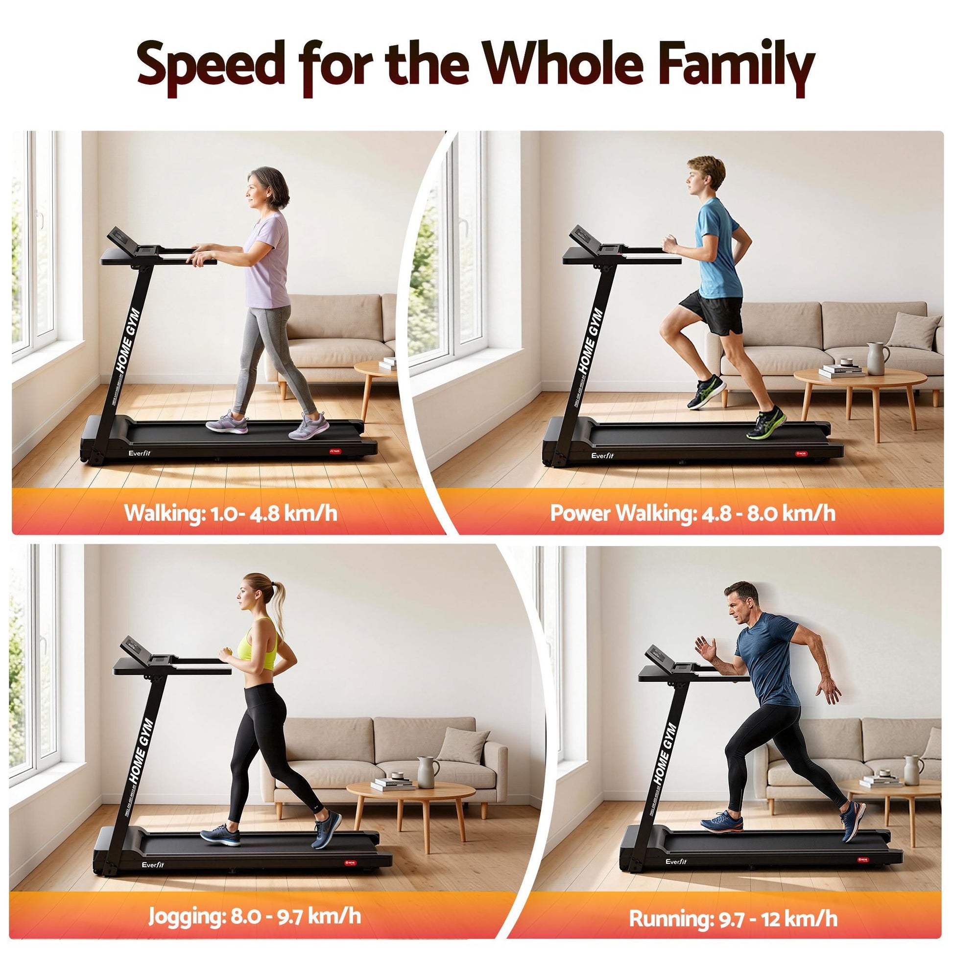 Treadmill Fully Foldable Gym Exercise Fitness Black