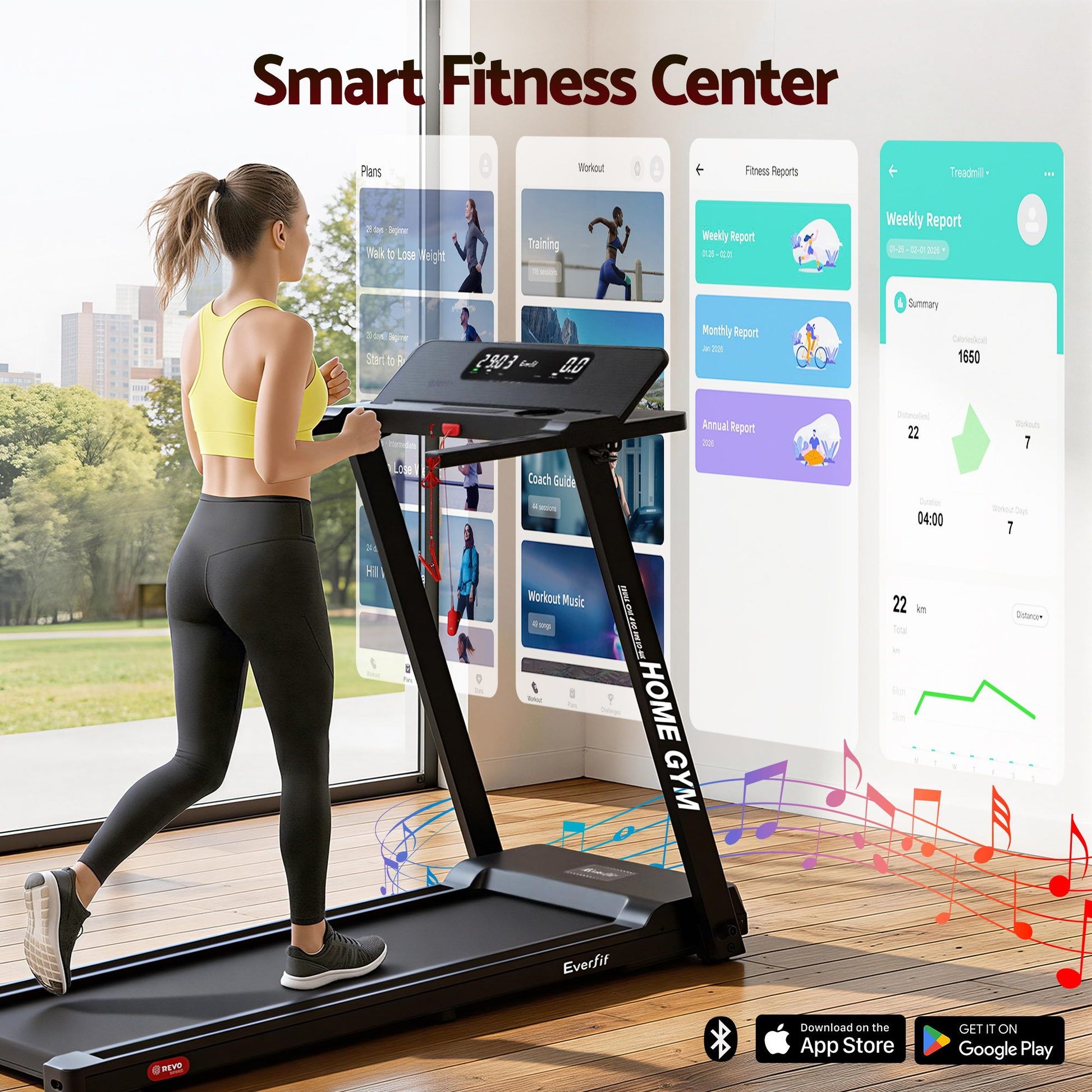 Treadmill Fully Foldable Gym Exercise Fitness Black Chi
