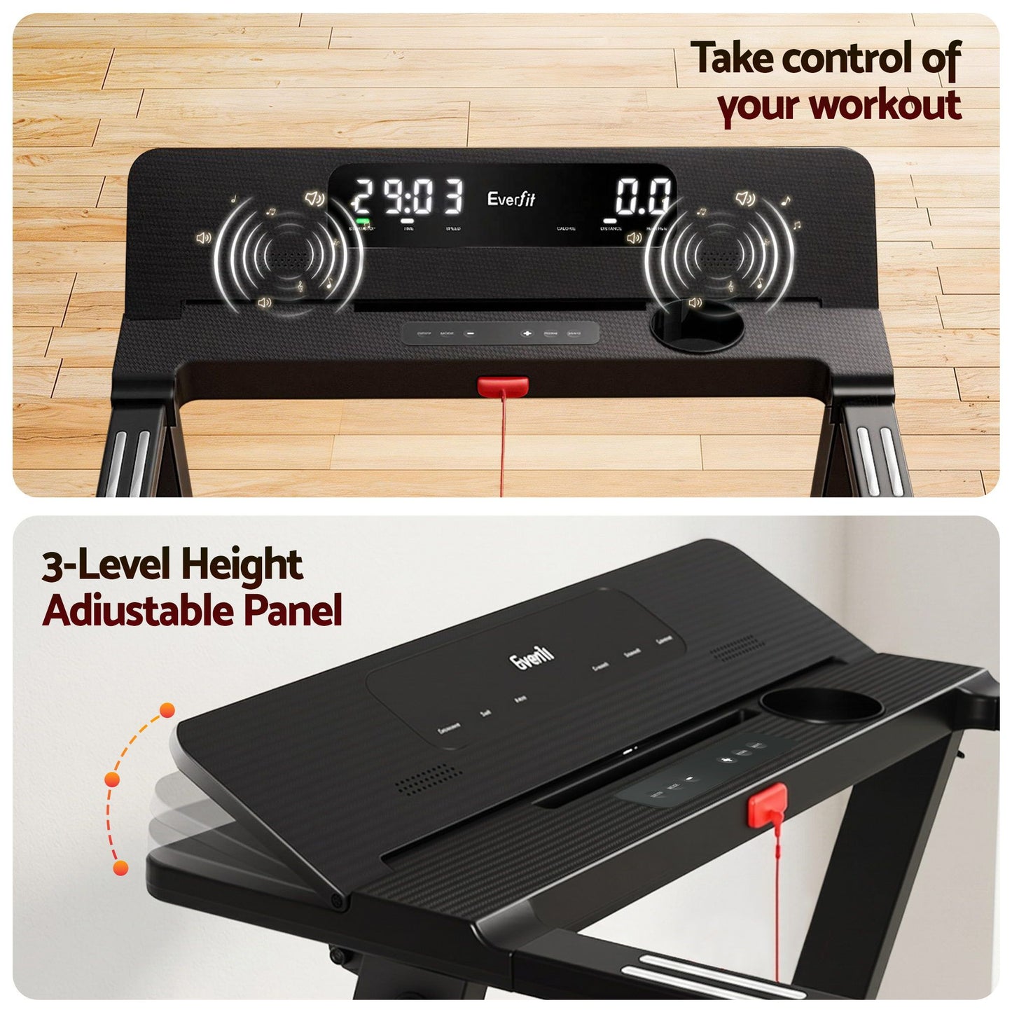 Fully Foldable Gym Exercise Fitness Black Chi Treadmill