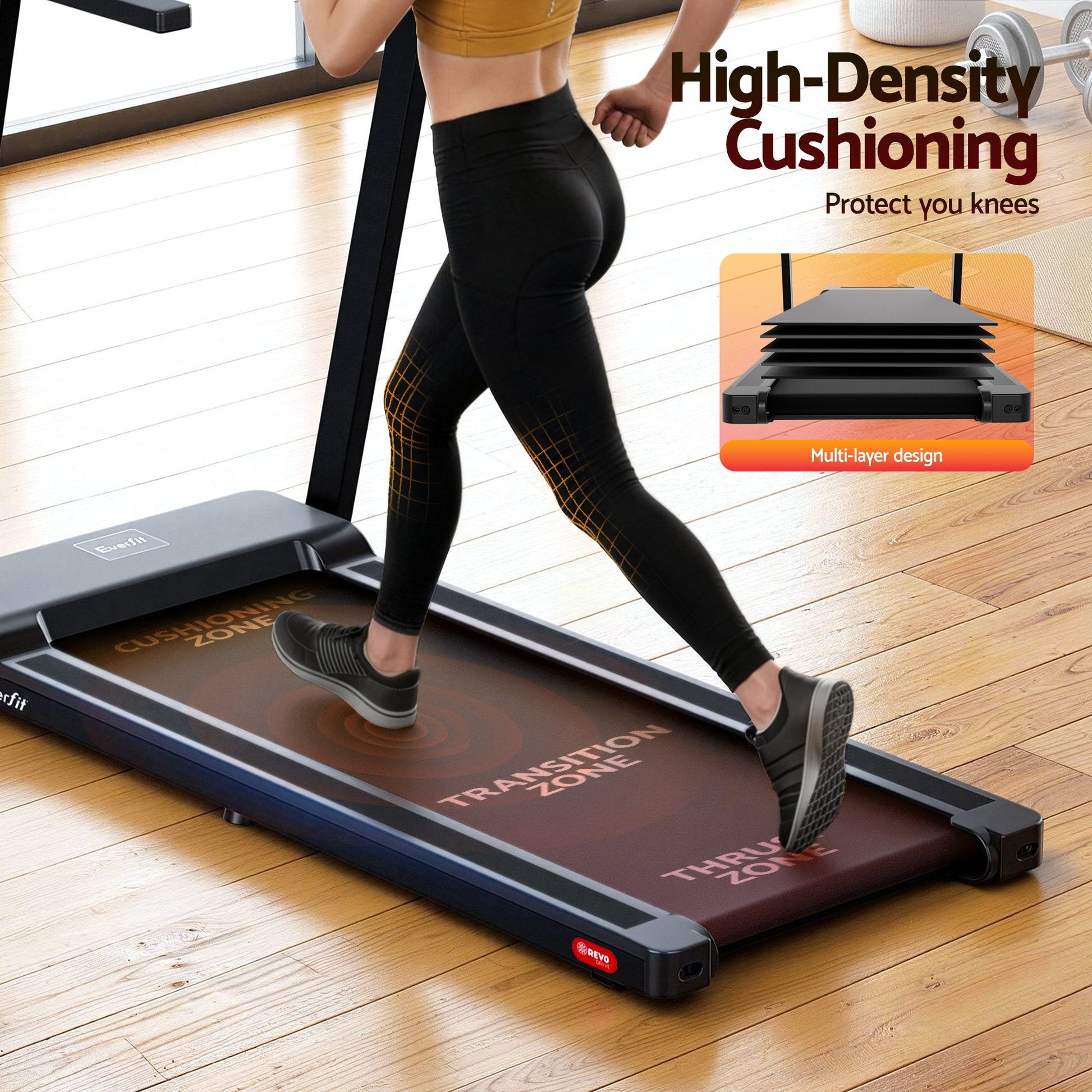 Exercise Fitness Black Chi Treadmill Fully Foldable Gym