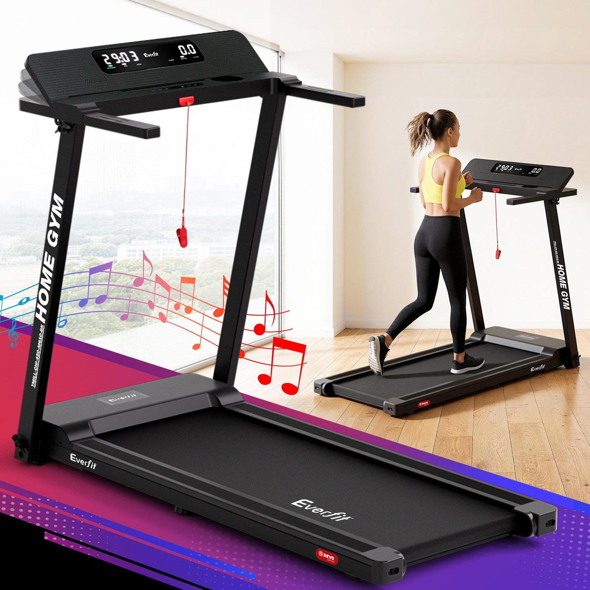 Fitness Black Chi Treadmill Fully Foldable Gym Exercise