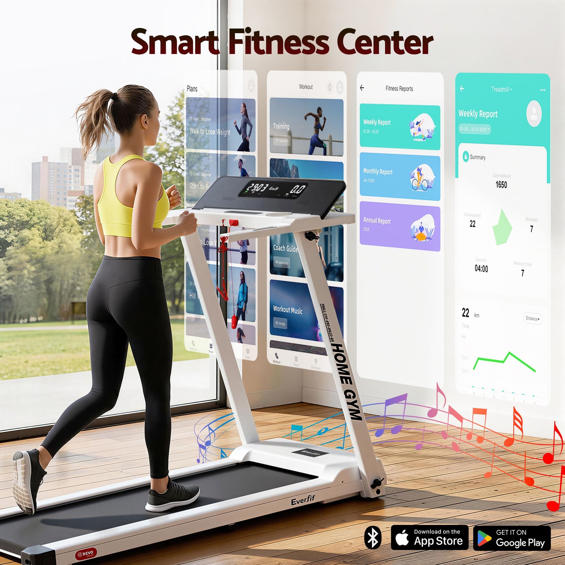 Foldable Treadmill Gym Exercise Fitness White Chi Fully