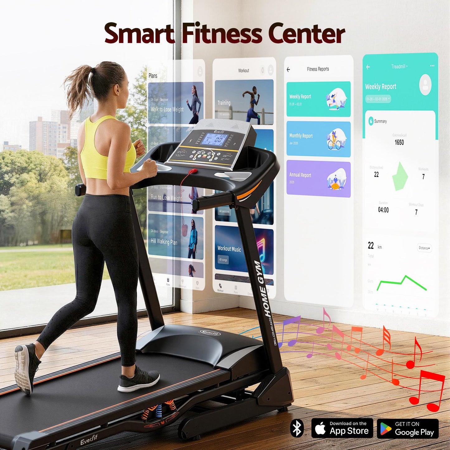 Electric Walking Pad Treadmill Compact Gym Black