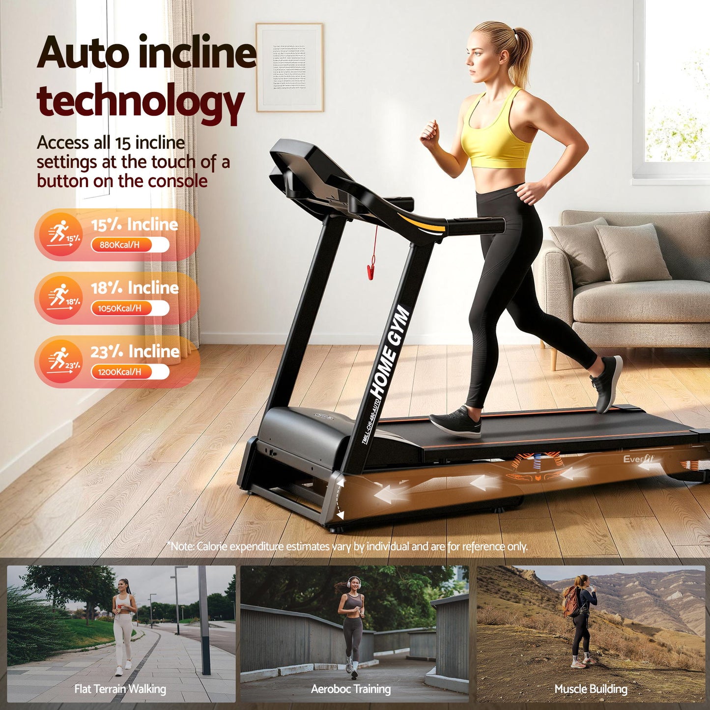 Black Electric Walking Pad Treadmill Compact Gym Design