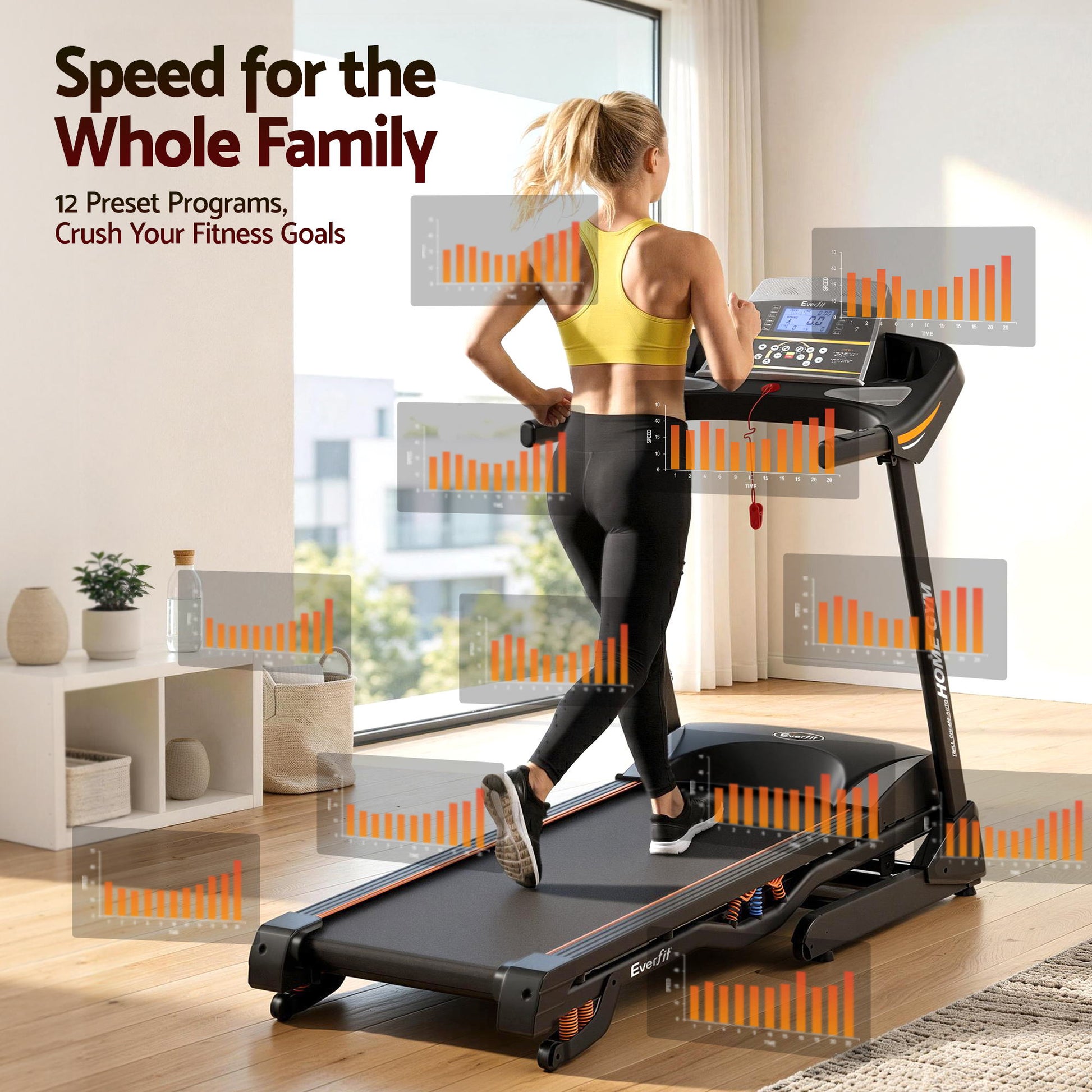 Walking Pad Treadmill Compact Gym Design Black Electric