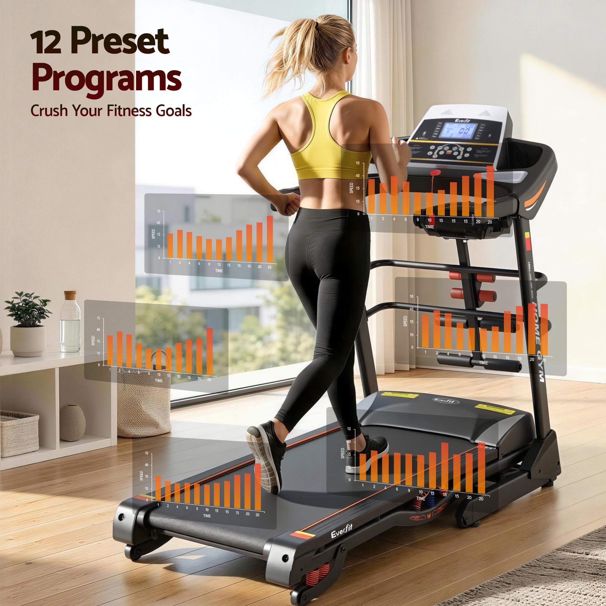 Gym 480mm 18kmh 3 5hp Auto Incline Exercise Machine Dumbbell Massager Sit