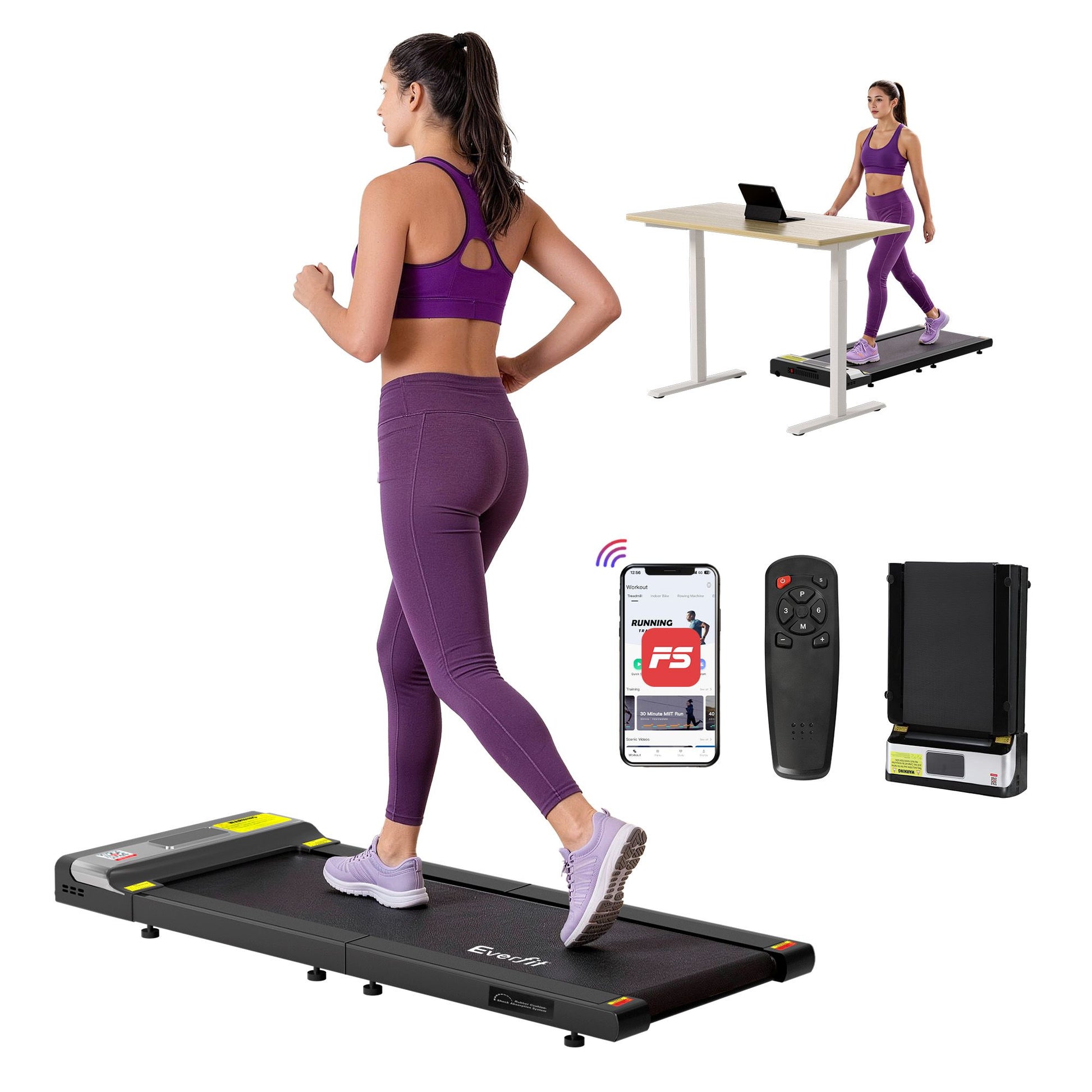 Treadmill Electric Walking Pad Under Desk Gym Fitness Foldable Belt
