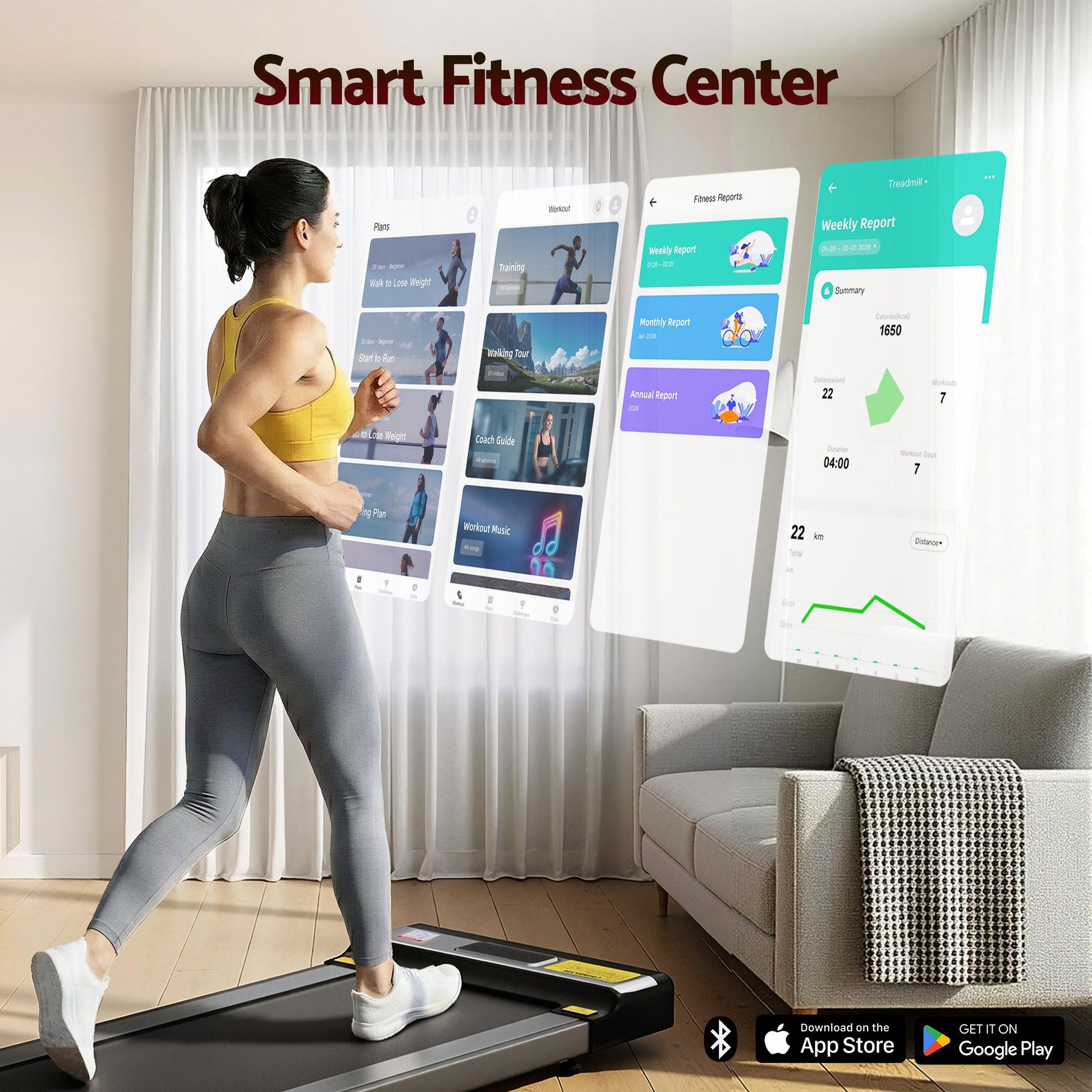 Treadmill Electric Walking Pad Under Desk Gym Fitness