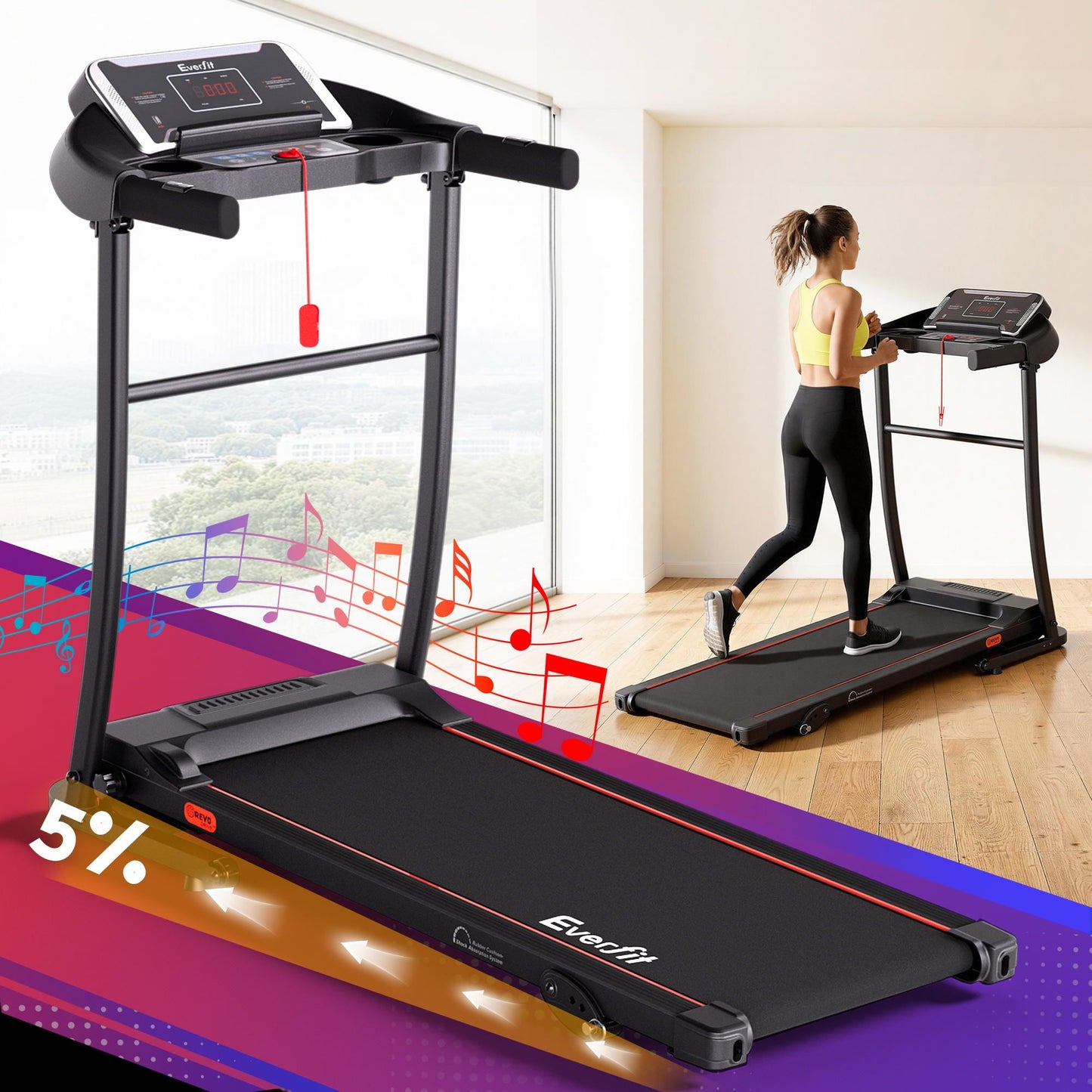 Treadmill Incline Home Gym Exercise Machine Fitness 400mm