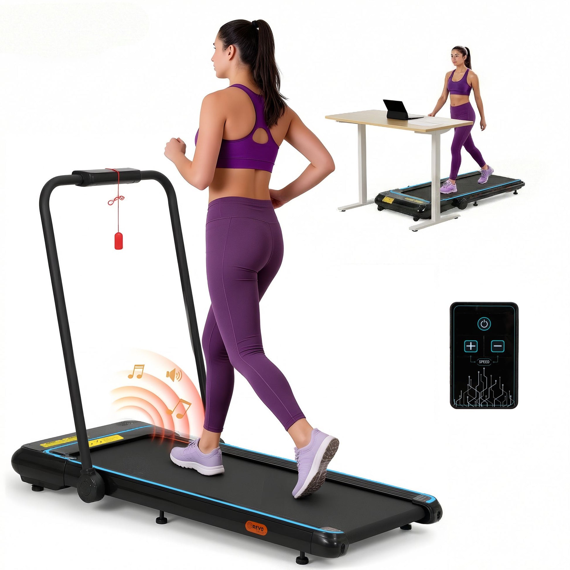 Treadmill Walking Pad Gym Office with Fitness 420mm Remote