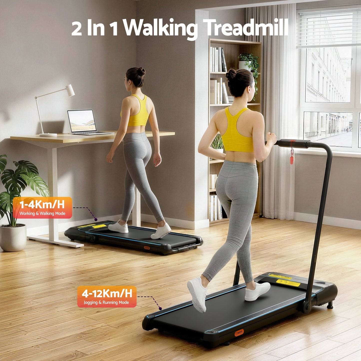 Treadmill Walking Pad Gym Office Fitness with 420mm Remote