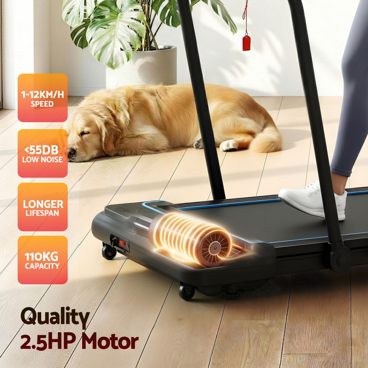 Office Fitness 420mm Remote Treadmill Walking Pad Gym