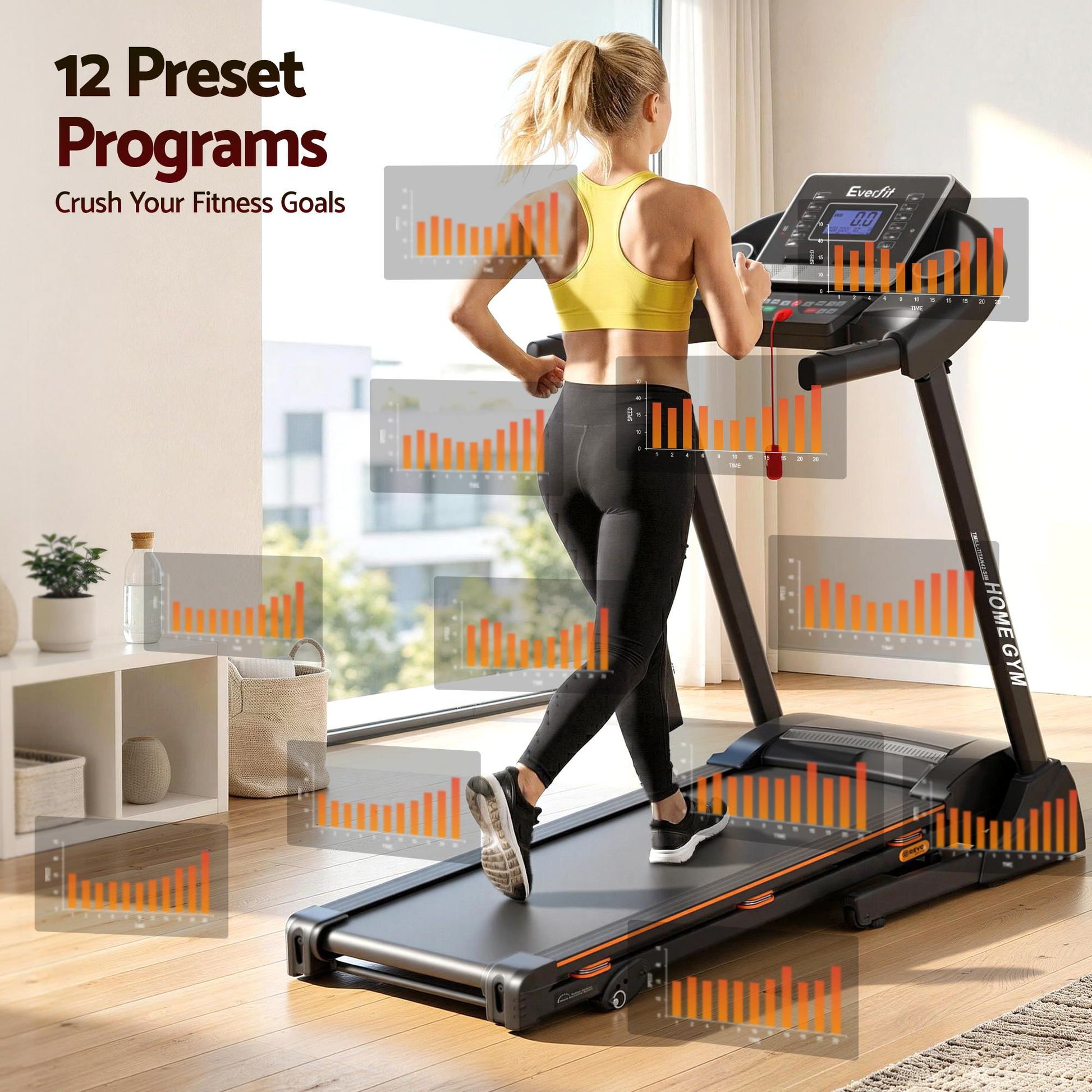 Electric Walking Pad Treadmill Compact Gym Black