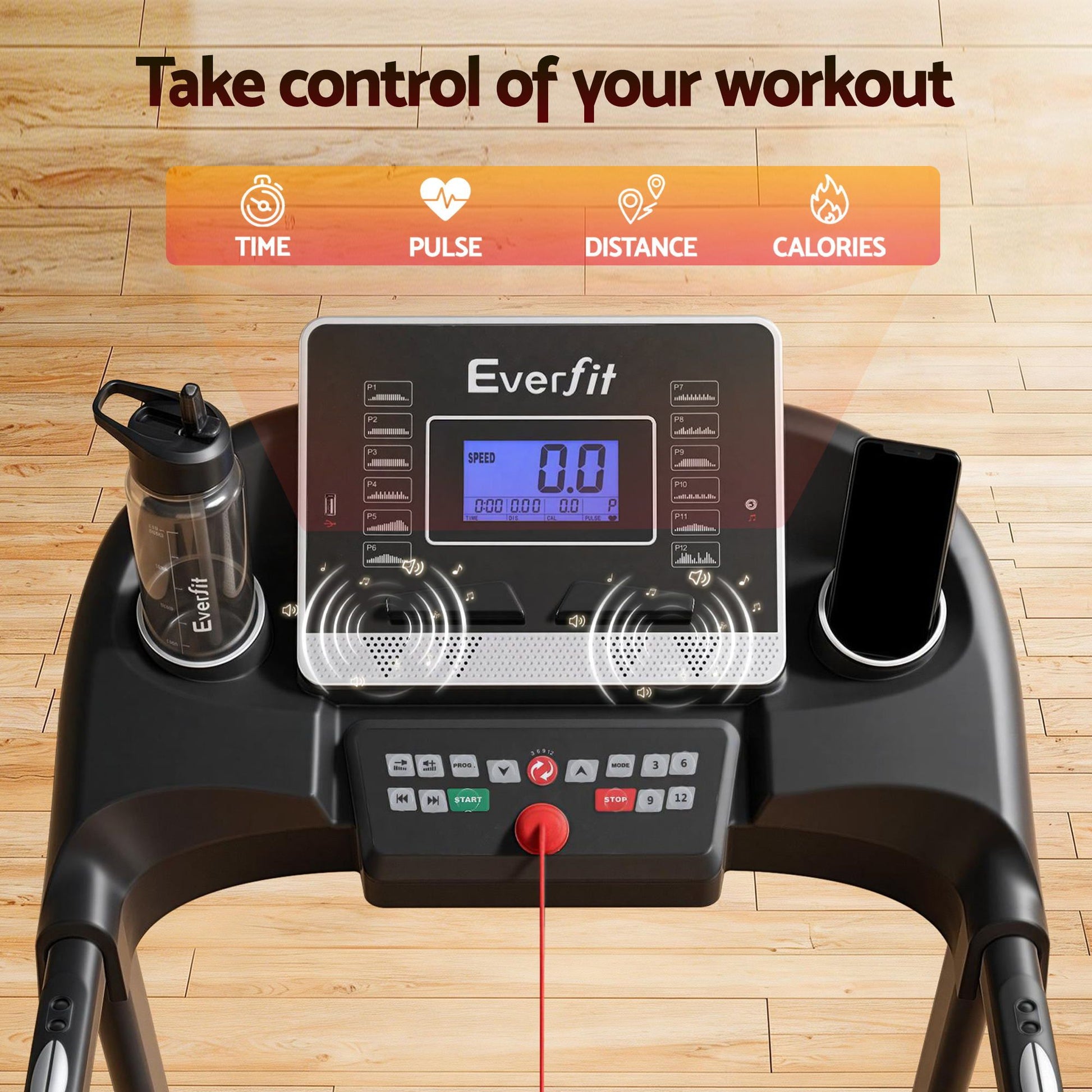 Black Electric Walking Pad Treadmill with Compact Gym Design