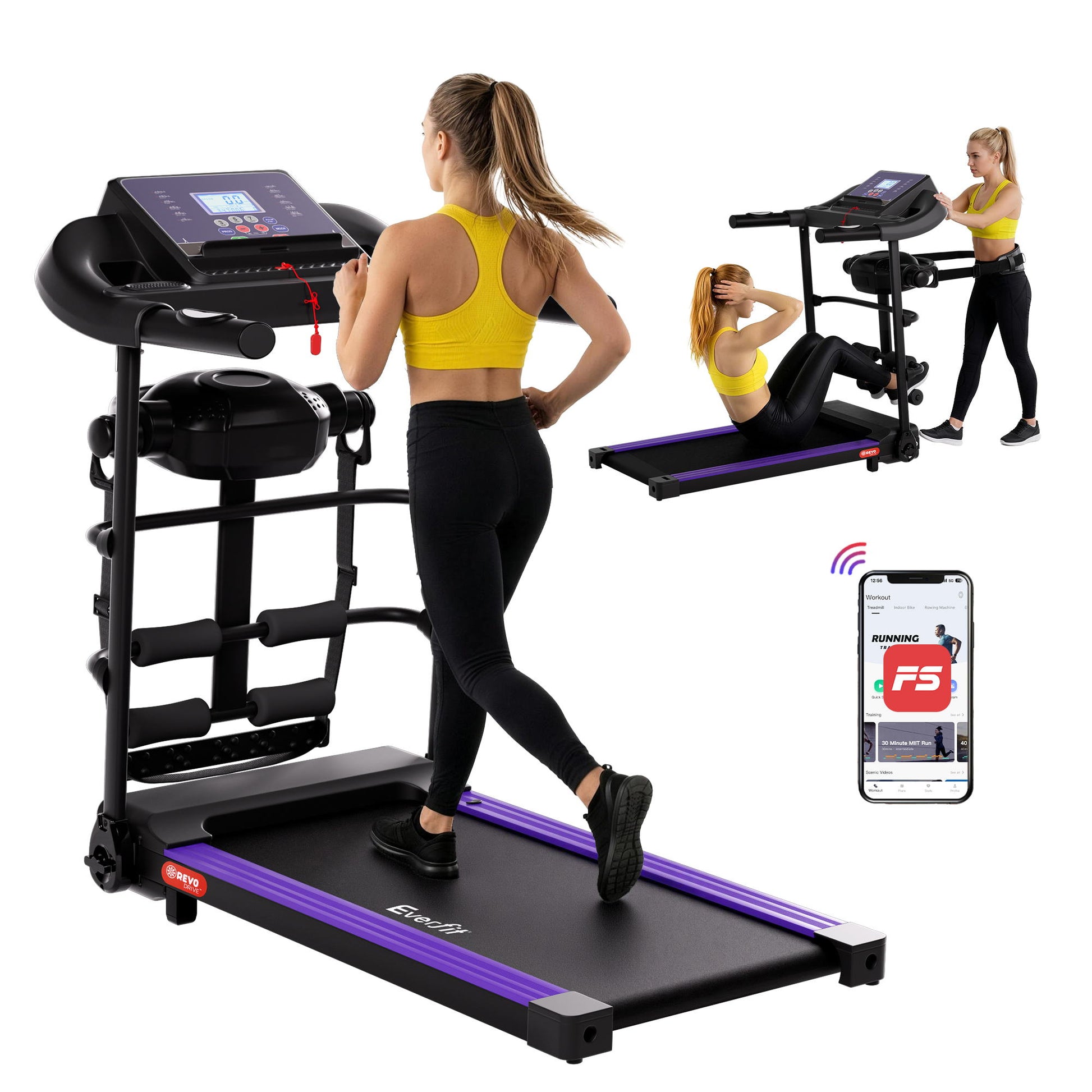 Treadmill Gym Fitness Exercise Machine with Massager 400mm