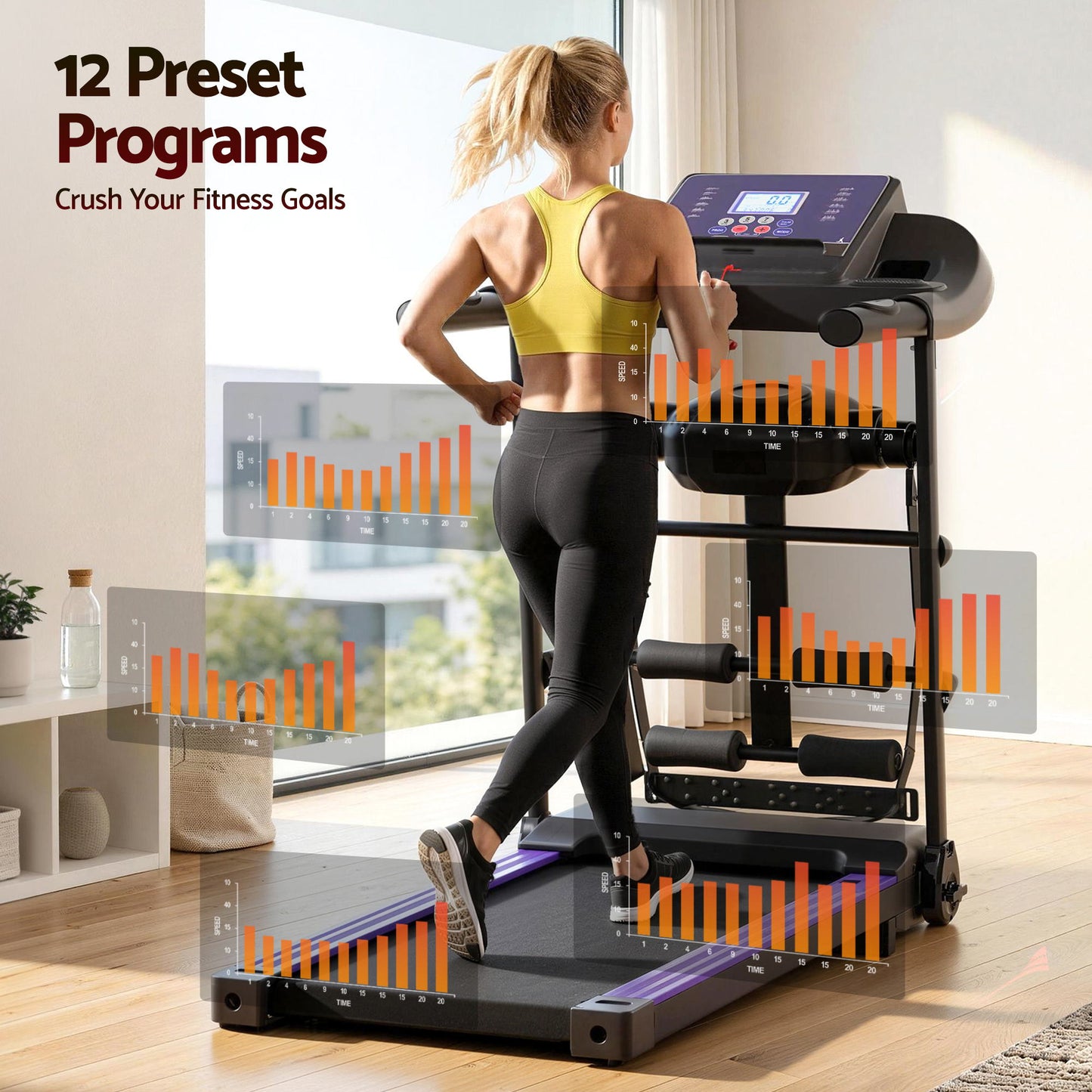 400mm gym fitness exercise with machine massager electric treadmill