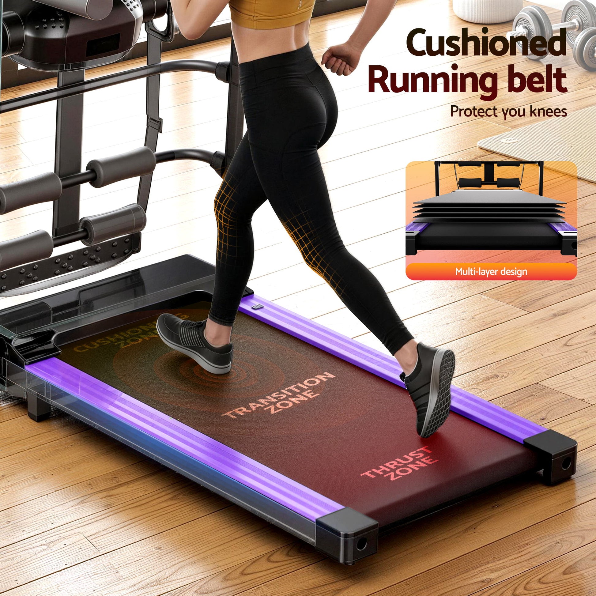 Exercise machine massager with electric run treadmill gym fitness