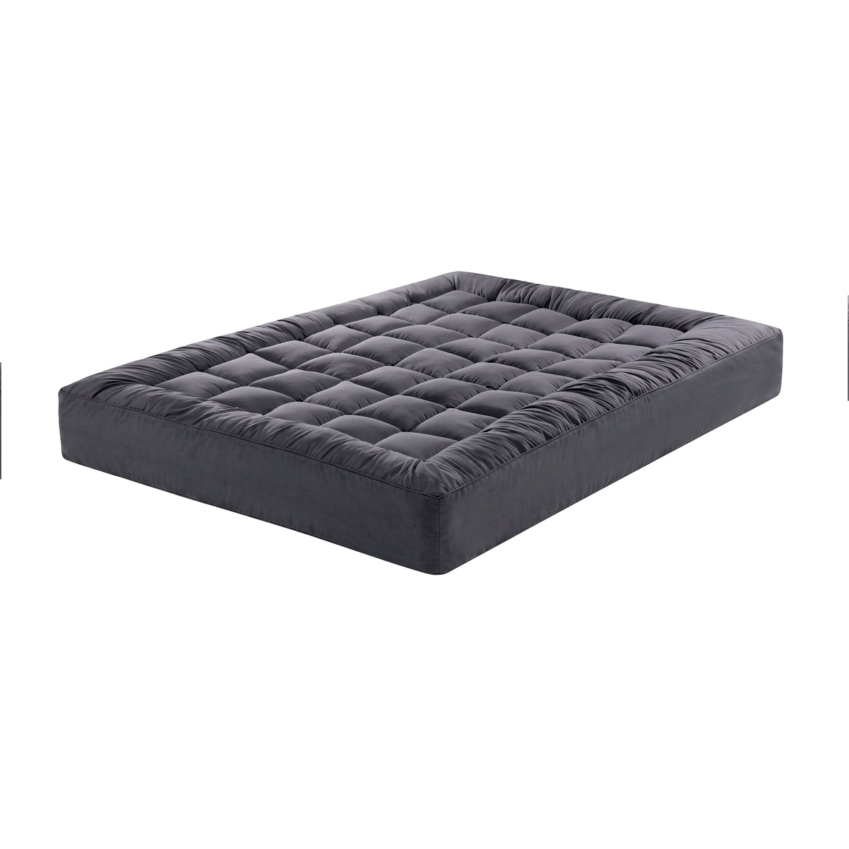 Mattress Topper Double Pillowtop 1000GSM Charcoal Microfibre Bamboo Fibre Protector