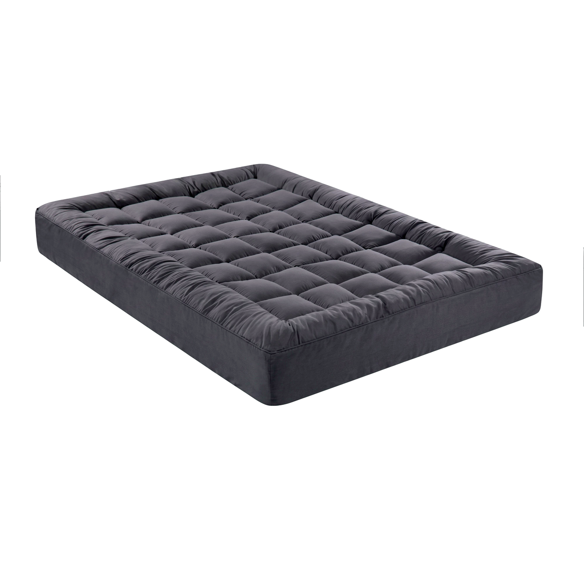 Mattress Topper Double Pillowtop 1000GSM Charcoal Microfibre Bamboo Fibre Protector
