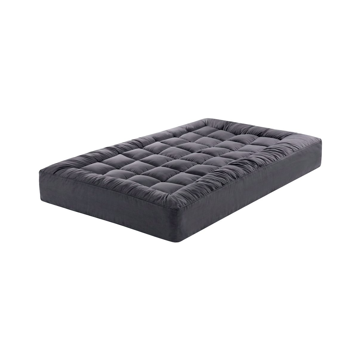 Mattress Topper King Single Pillowtop 1000GSM Charcoal Microfibre Bamboo Fibre Protector