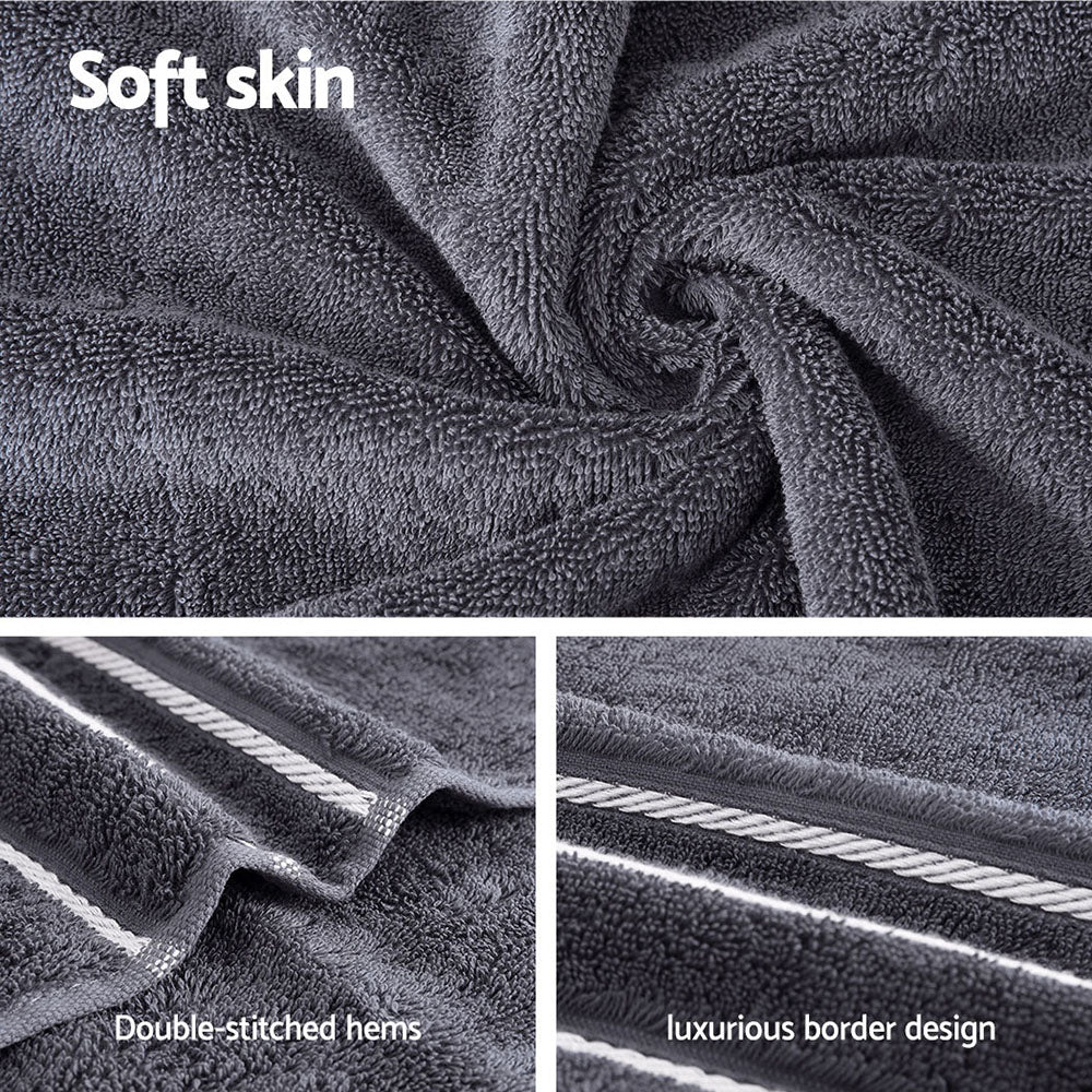 Bath Towels Set 6-Pack Cotton - Grey