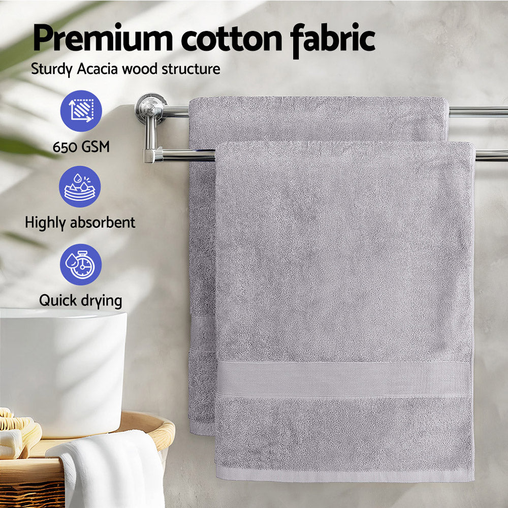 Bath Sheets Set 2 Pack Cotton Extra Large Towels - Grey