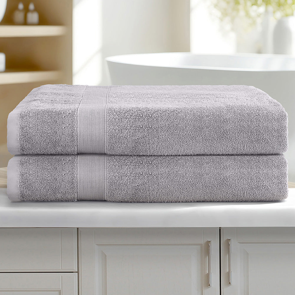 Bath Sheets Set 2 Pack Cotton Extra Large Towels - Grey