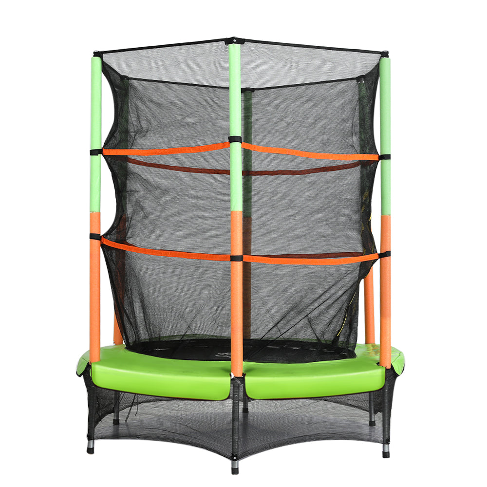 4.5FT Trampoline for Kids w/ Enclosure Safety Net Rebounder Gift Green