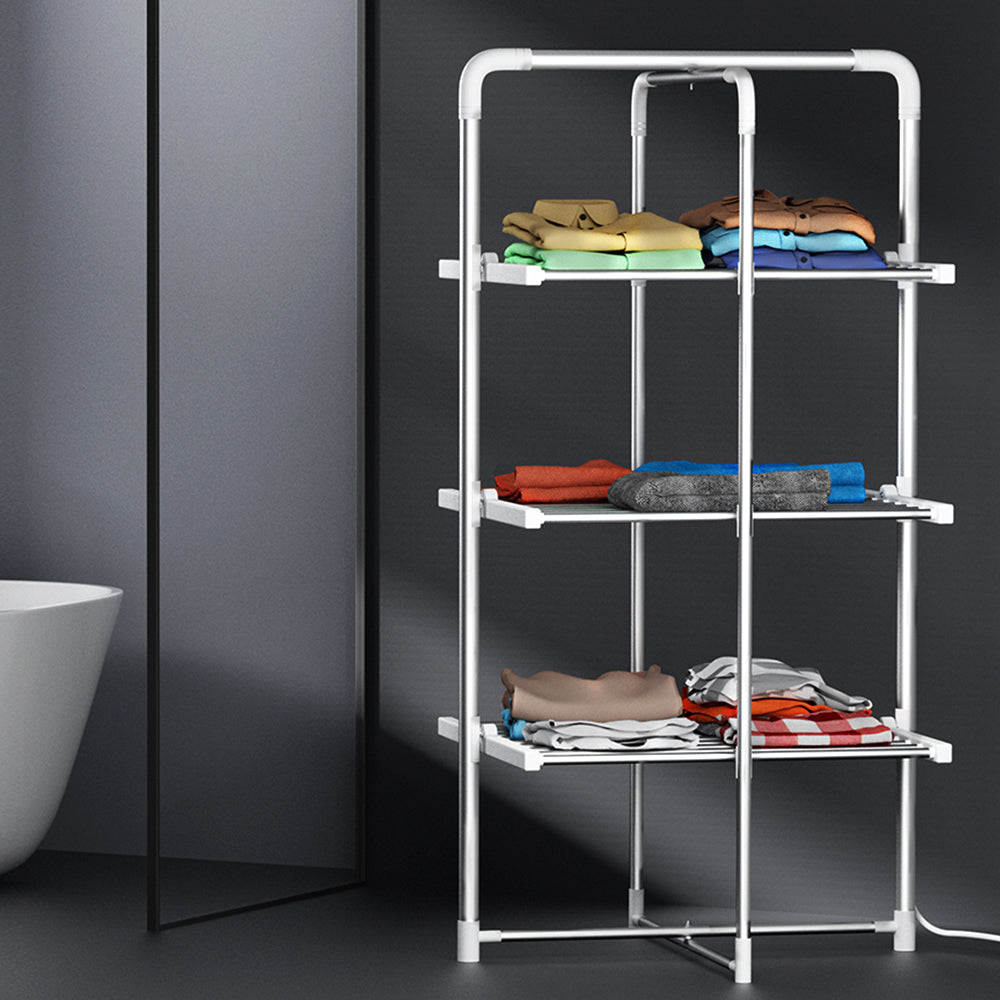 Heated Towel Rail Clothes Airer Dryer Warmer Stand - 300W
