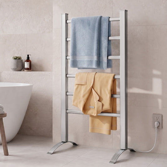 Heated Towel Rail Rails Warmer Rack Aluminium Bar Bathroom