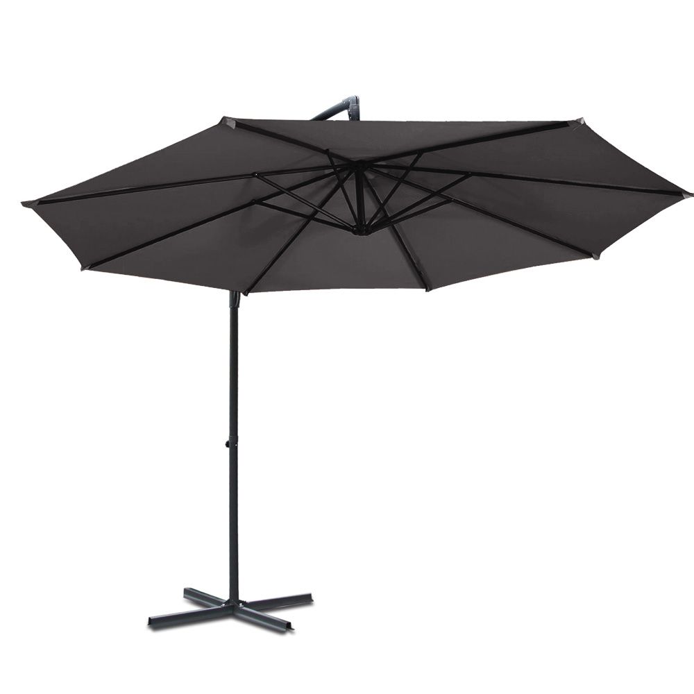 Umbrella 3 M Charcoal Umb Ban 8rib Outdoor