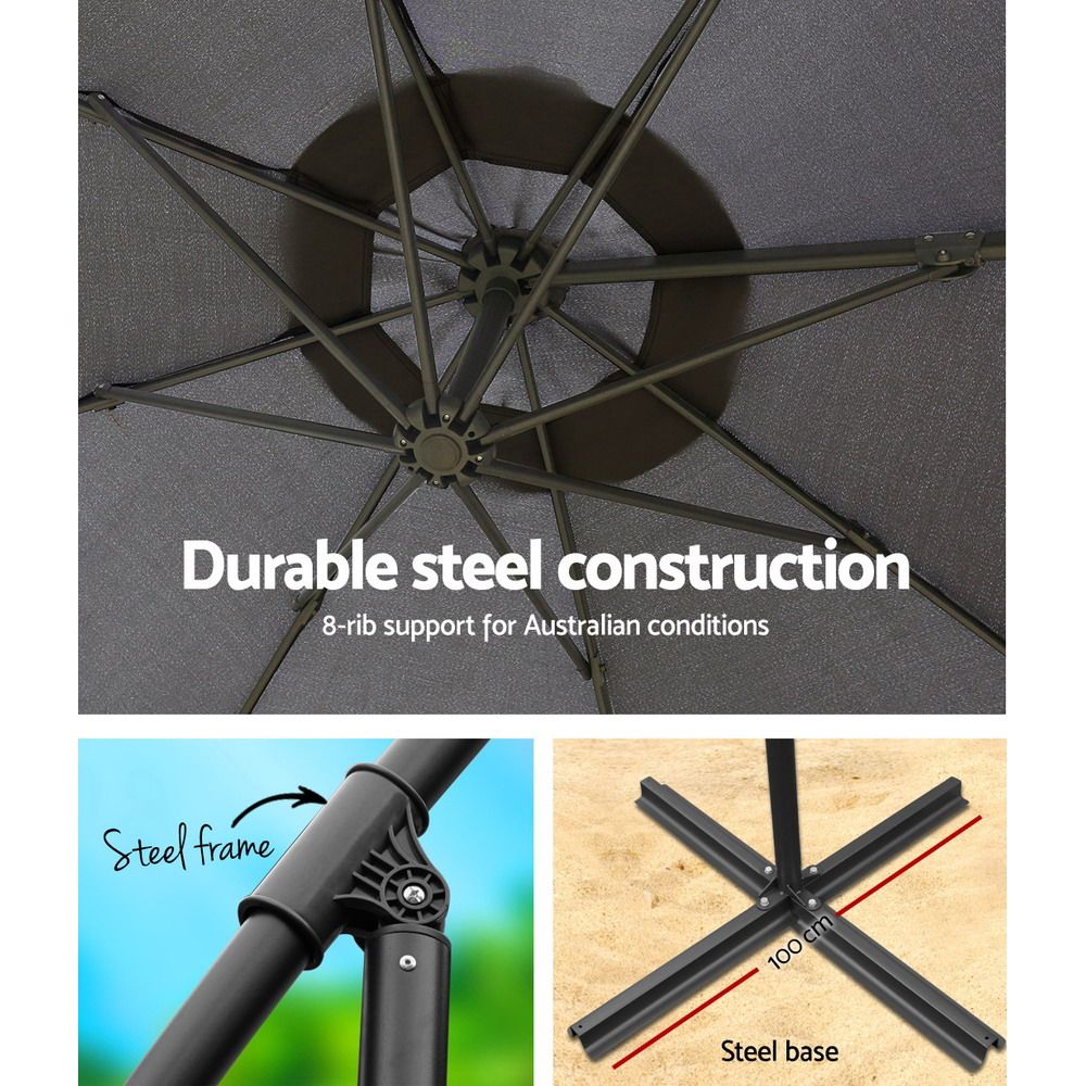 Charcoal 3 3m umbrella with outdoor m