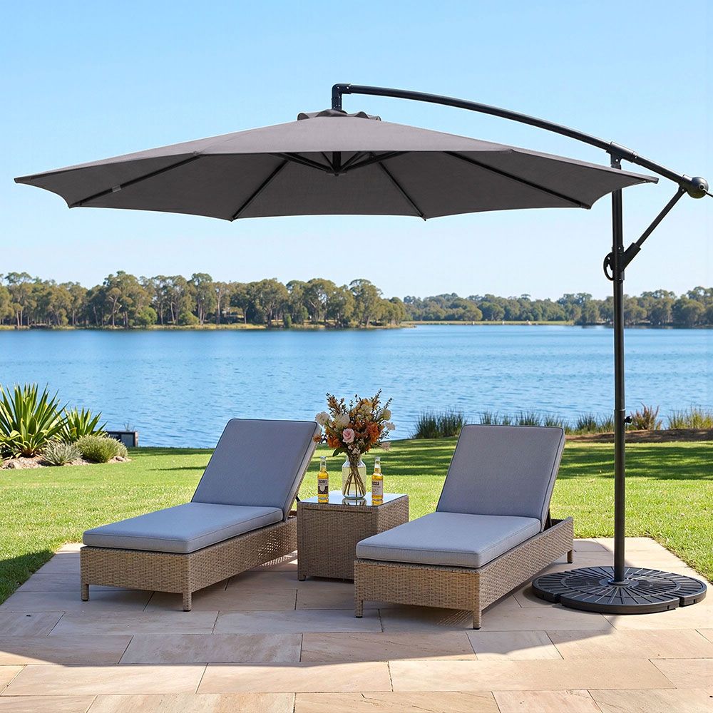 Umbrella 3 Grey instahut 3m outdoor furniture UMB