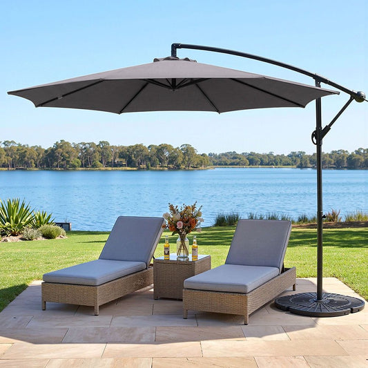 Umbrella 3 Grey instahut 3m outdoor furniture UMB
