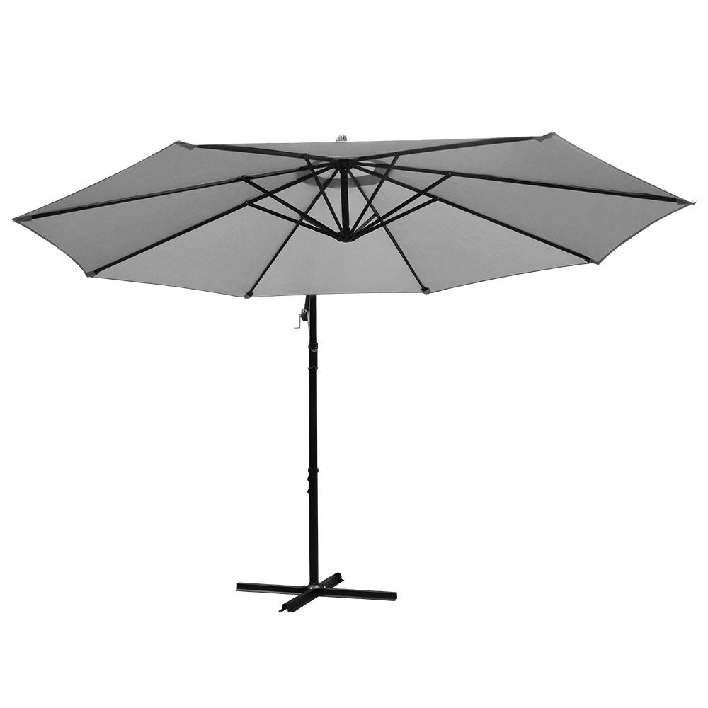 Outdoor Garden Umbrella, 3 m, Grey