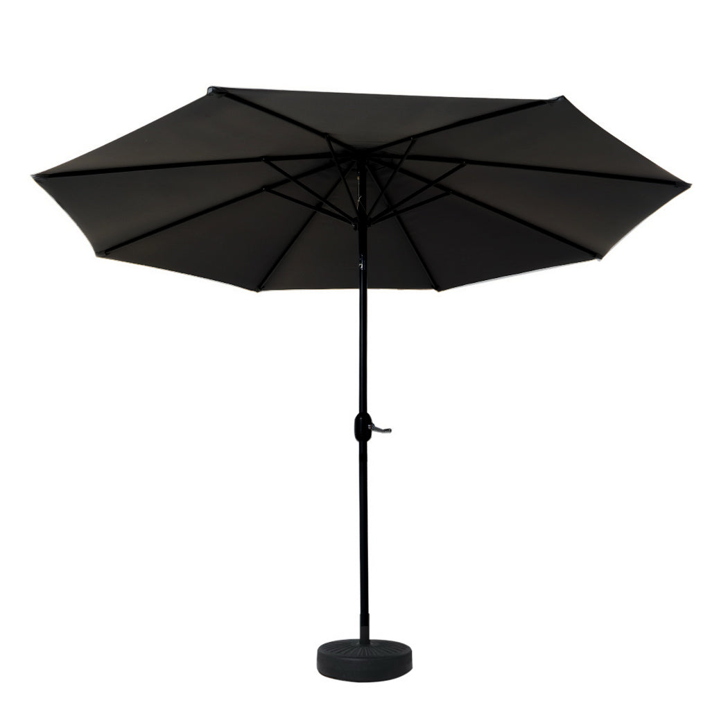 Outdoor Umbrella 3m Base Beach Pole Garden Tilt Sun Patio UV Black