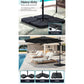 Outdoor Umbrella 3M with Base Cantilever Beach Roma 360-Degree Tilt - Black