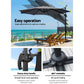 Outdoor Umbrella 3M with Base Cantilever Beach Roma 360-Degree Tilt - Charcoal