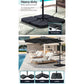 Outdoor Umbrella 3M with Base Cantilever Beach Roma 360-Degree Tilt - Charcoal