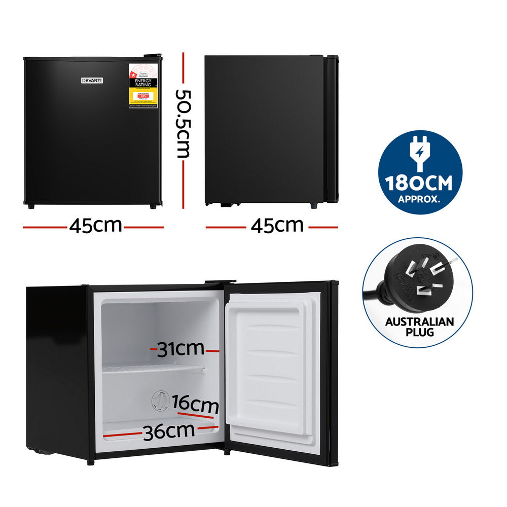 Black 31l devanti small upright with clean finish and fitted components